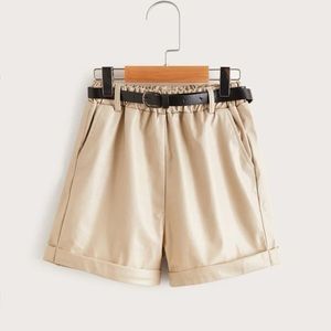 Girls SHEIN Faux Leather Shorts Sz: 13-14
